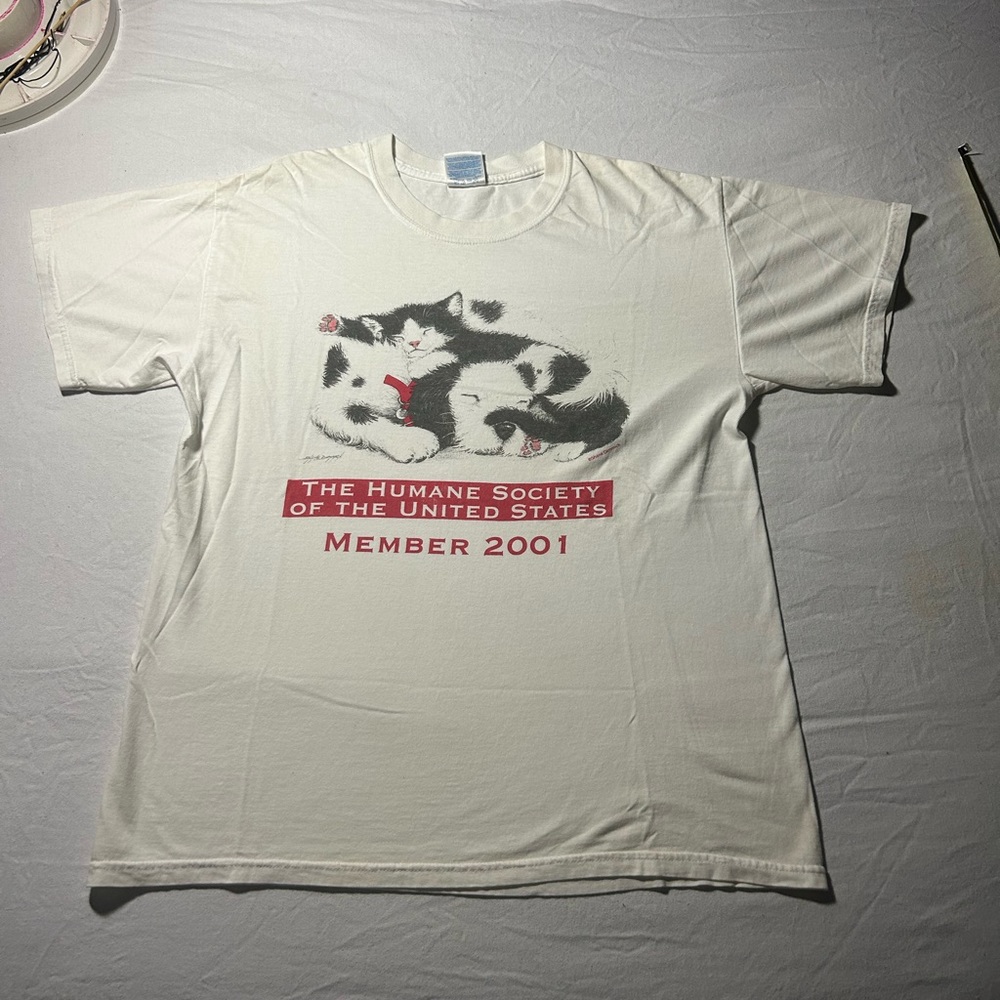 Vintage Y2K Humane Society pet white t shirt